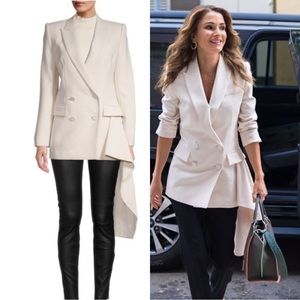 Alexander McQueen Ruffle Draped Double Breasted Jacket